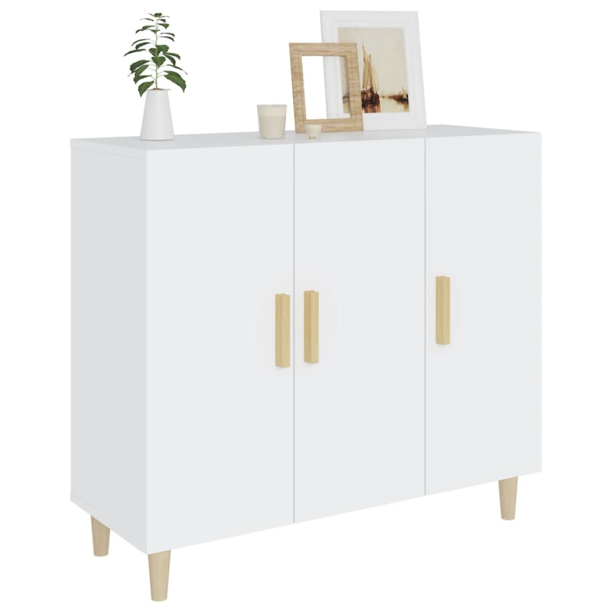 vidaXL Μπουφές Λευκός 90 x 34 x 80 εκ. από Επεξεργασμένο Ξύλο