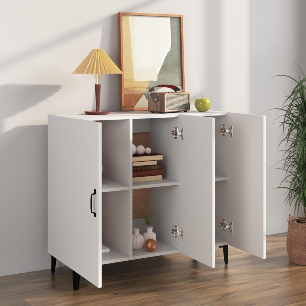 vidaXL Μπουφές Λευκός 90 x 34 x 80 εκ. από Επεξεργασμένο Ξύλο