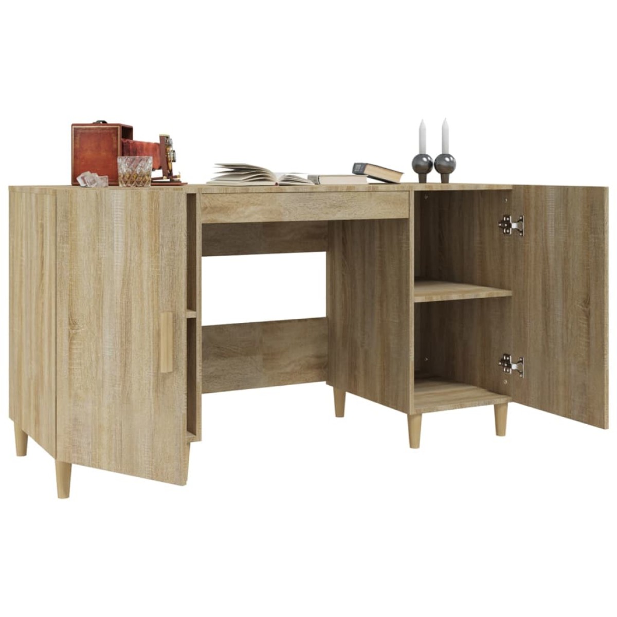 vidaXL Γραφείο Sonoma Δρυς 140 x 50 x 75 εκ. από Επεξεργασμένο Ξύλο