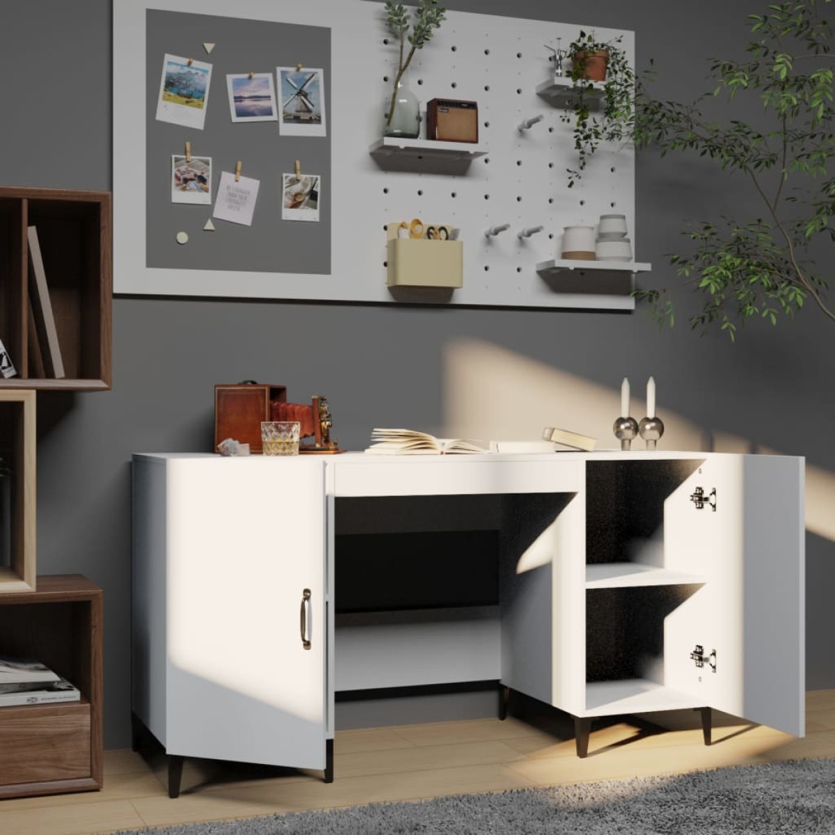 vidaXL Γραφείο Λευκό 140 x 50 x 75 εκ. από Επεξεργασμένο Ξύλο