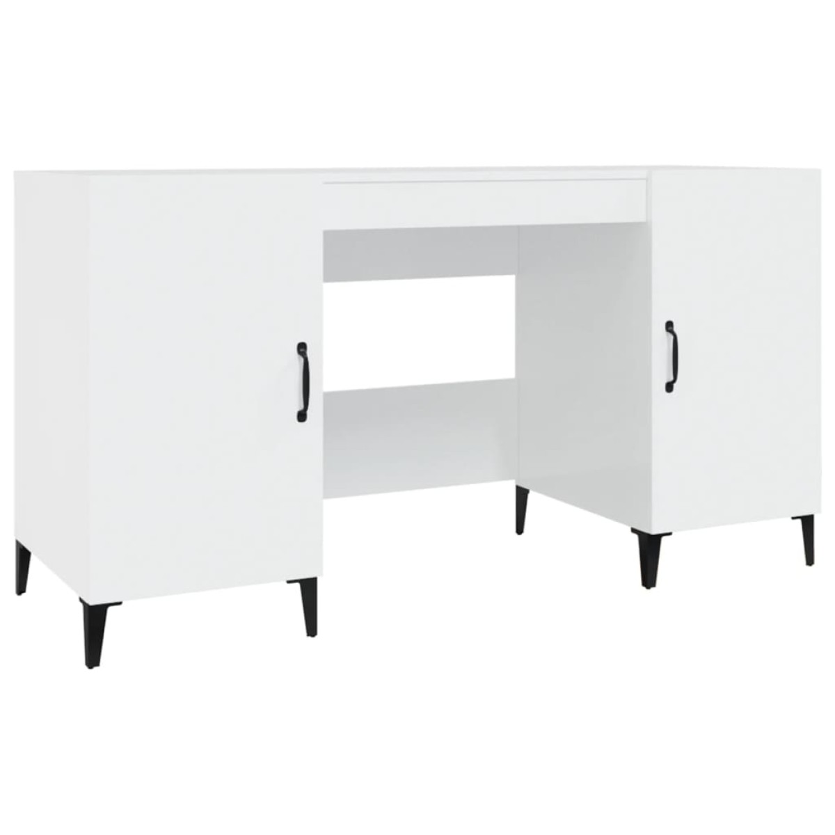vidaXL Γραφείο Γυαλιστερό Λευκό 140x50x75 εκ. Επεξεργασμένο Ξύλο