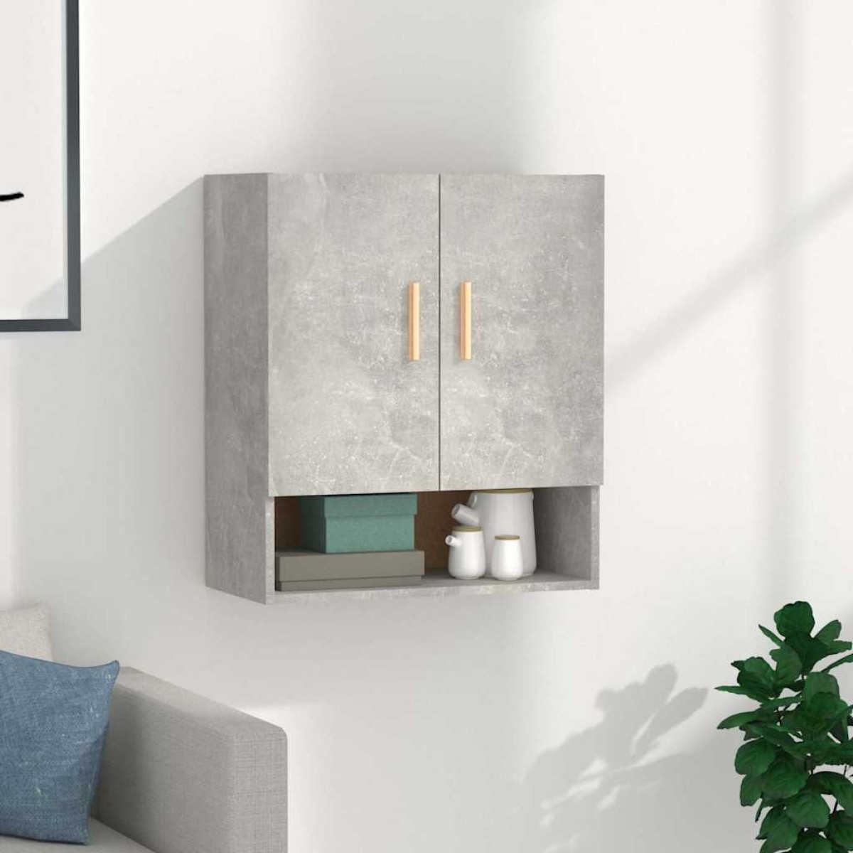 vidaXL Ντουλάπι Τοίχου Γκρι Σκυρ. 60x31x70 εκ. Επεξεργασμένο Ξύλο