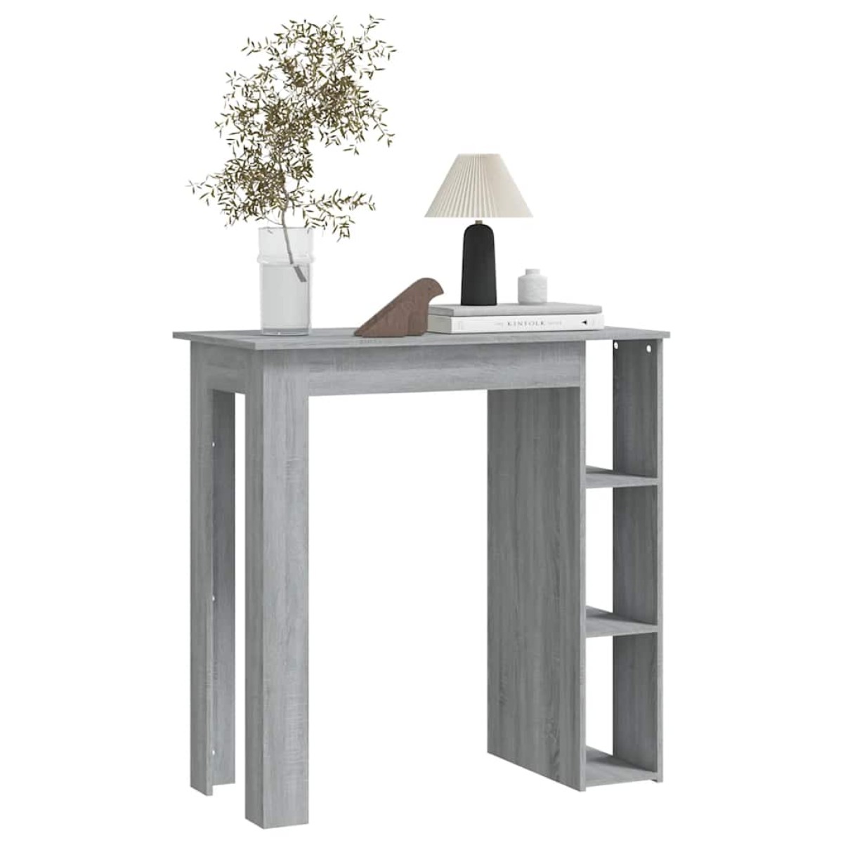 vidaXL Τραπέζι Μπαρ με Ράφια Γκρι Sonoma 102x50x103,5 εκ. Μοριοσανίδα