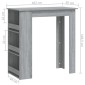 vidaXL Τραπέζι Μπαρ με Ράφια Γκρι Sonoma 102x50x103,5 εκ. Μοριοσανίδα