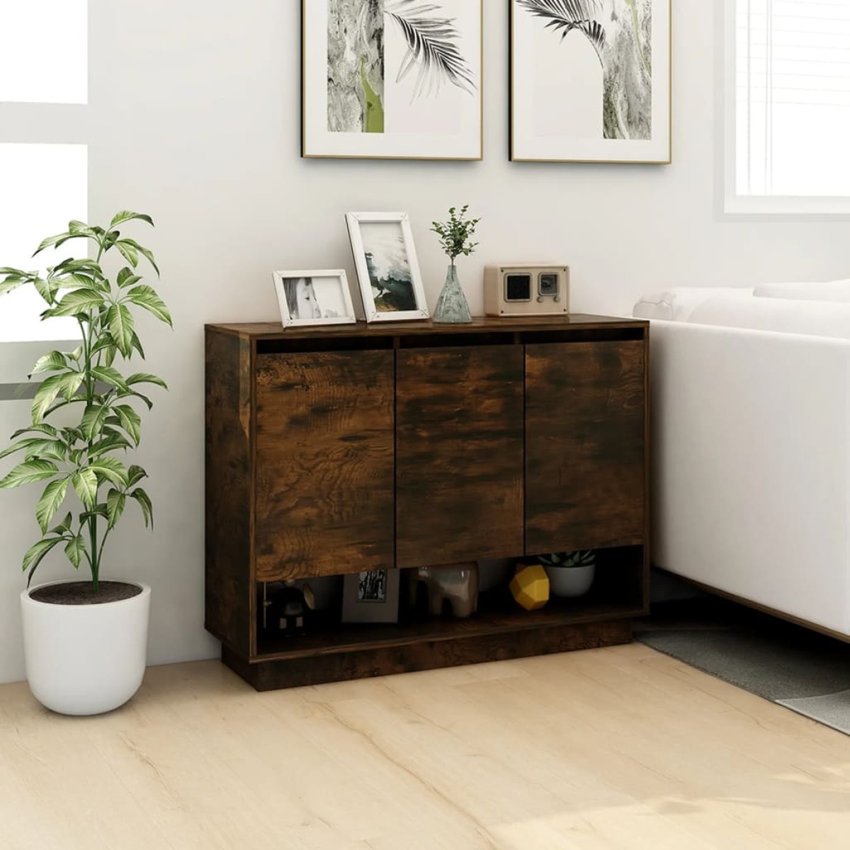 vidaXL Μπουφές Καπνιστή Δρυς 97 x 31 x 75 εκ. από Μοριοσανίδα