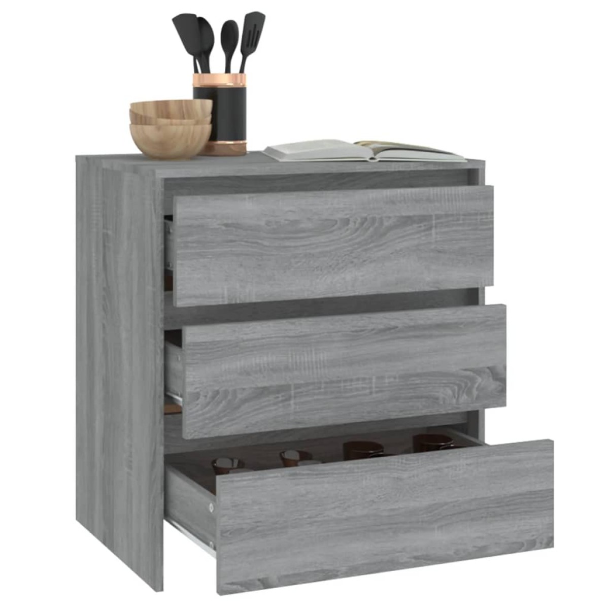 vidaXL Μπουφές Γκρι Sonoma 70 x 41 x 75 εκ. από Μοριοσανίδα