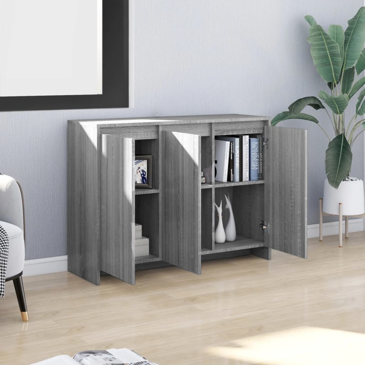 vidaXL Μπουφές Γκρι Sonoma 102 x 33 x 75 εκ. από Μοριοσανίδα