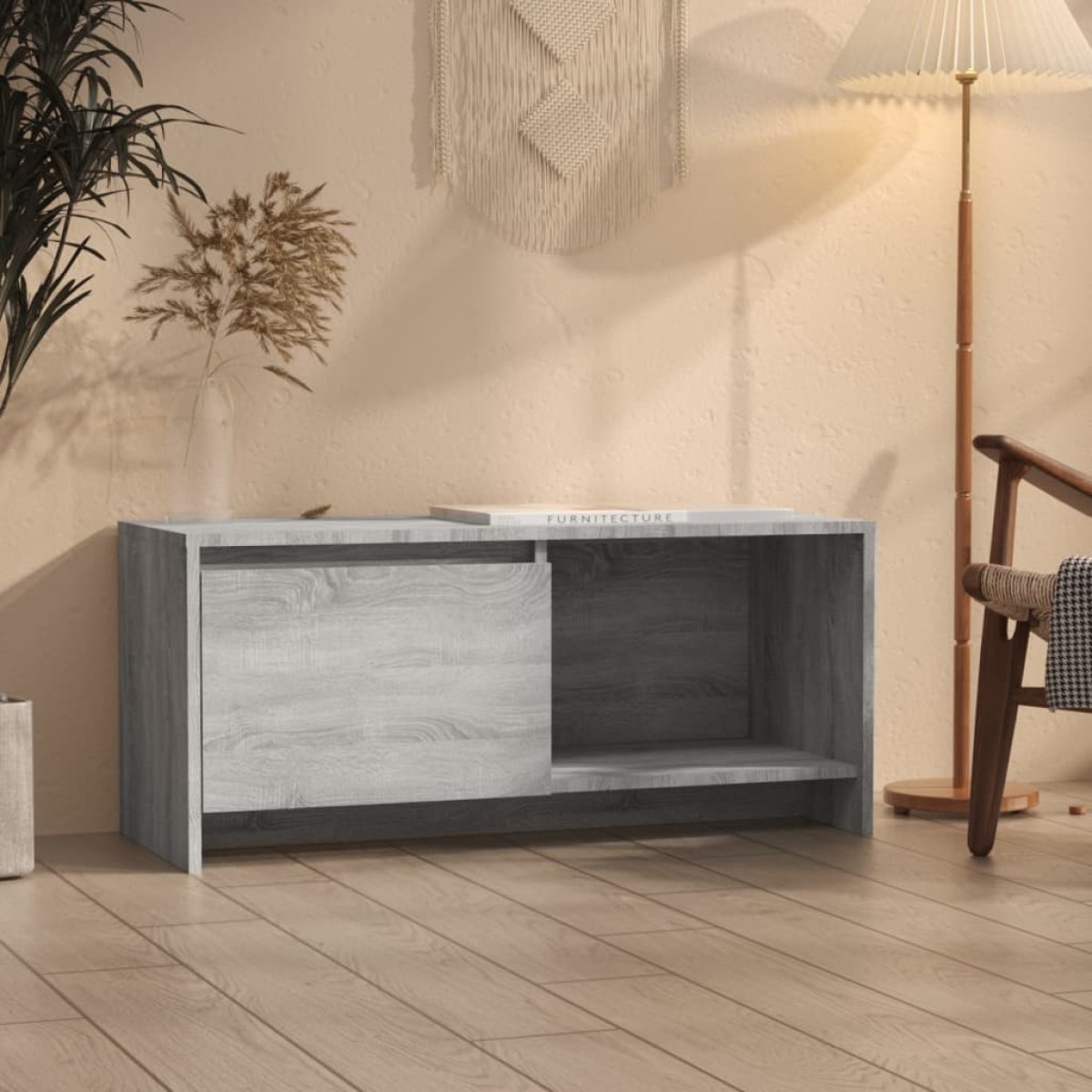 vidaXL Έπιπλο Τηλεόρασης Γκρι Sonoma 90 x 35 x 40 εκ. από Μοριοσανίδα