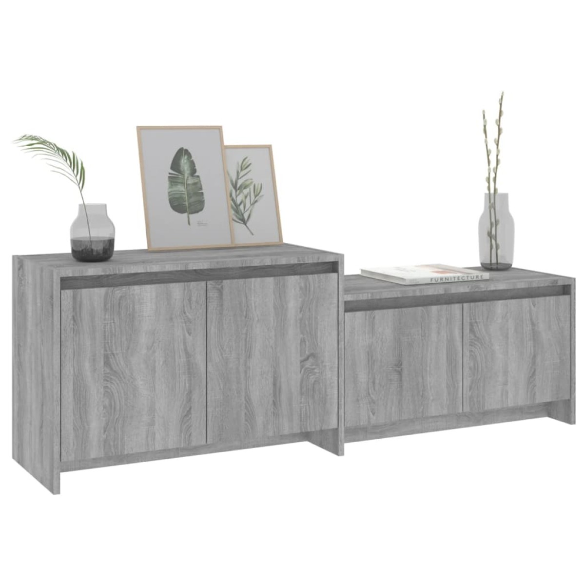 vidaXL Έπιπλο Τηλεόρασης Γκρι Sonoma 146,5x35x50εκ. από Μοριοσανίδα