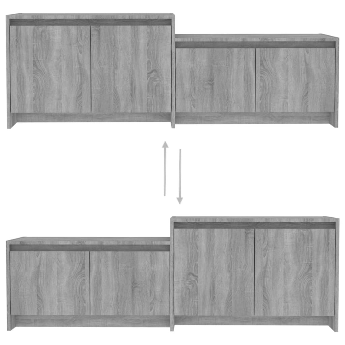 vidaXL Έπιπλο Τηλεόρασης Γκρι Sonoma 146,5x35x50εκ. από Μοριοσανίδα