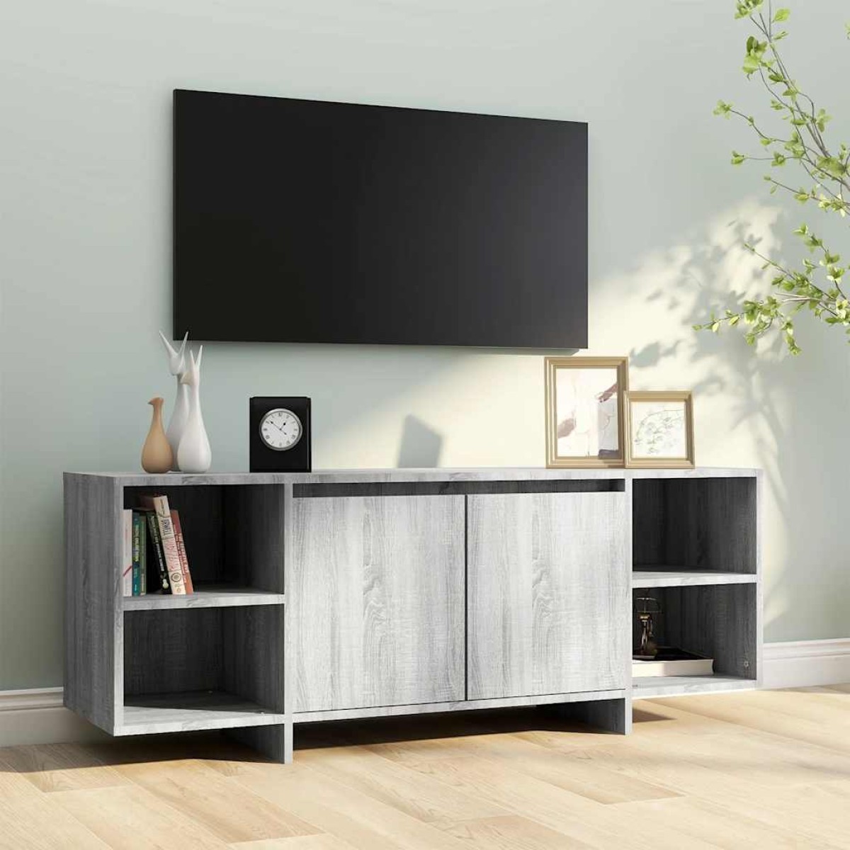 vidaXL Έπιπλο Τηλεόρασης Γκρι Sonoma 130x35x50 εκ. από Μοριοσανίδα