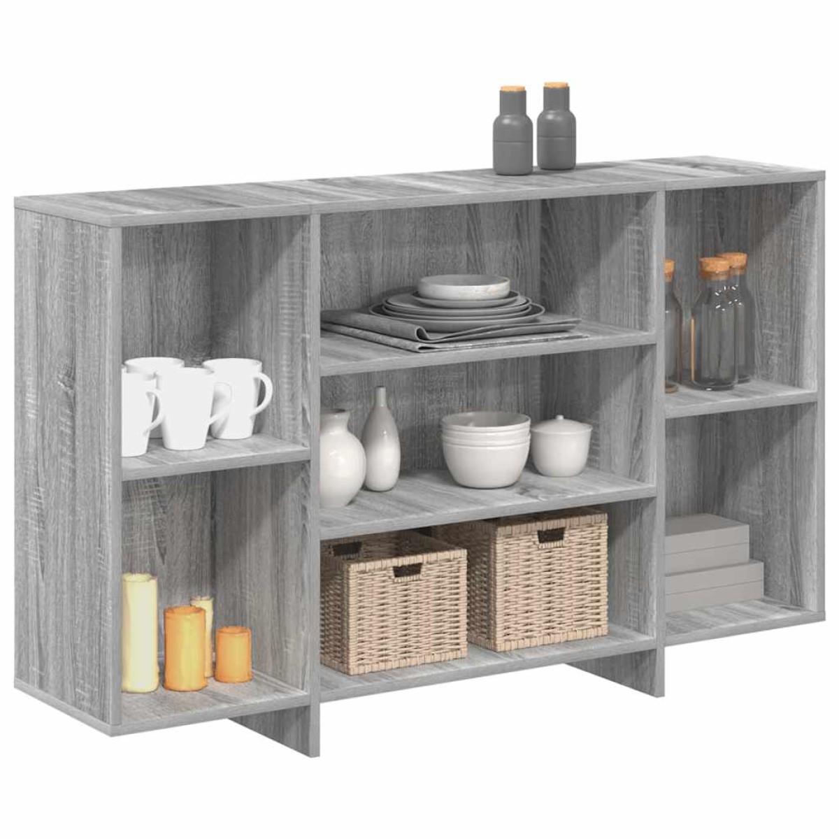 vidaXL Ραφιέρα Γκρι Sonoma 120 x 30 x 75 εκ. από Μοριοσανίδα