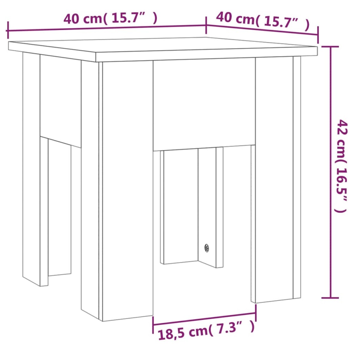 vidaXL Τραπεζάκι Σαλονιού Καπνιστή Δρυς 40 x 40 x 42 εκ. Μοριοσανίδα