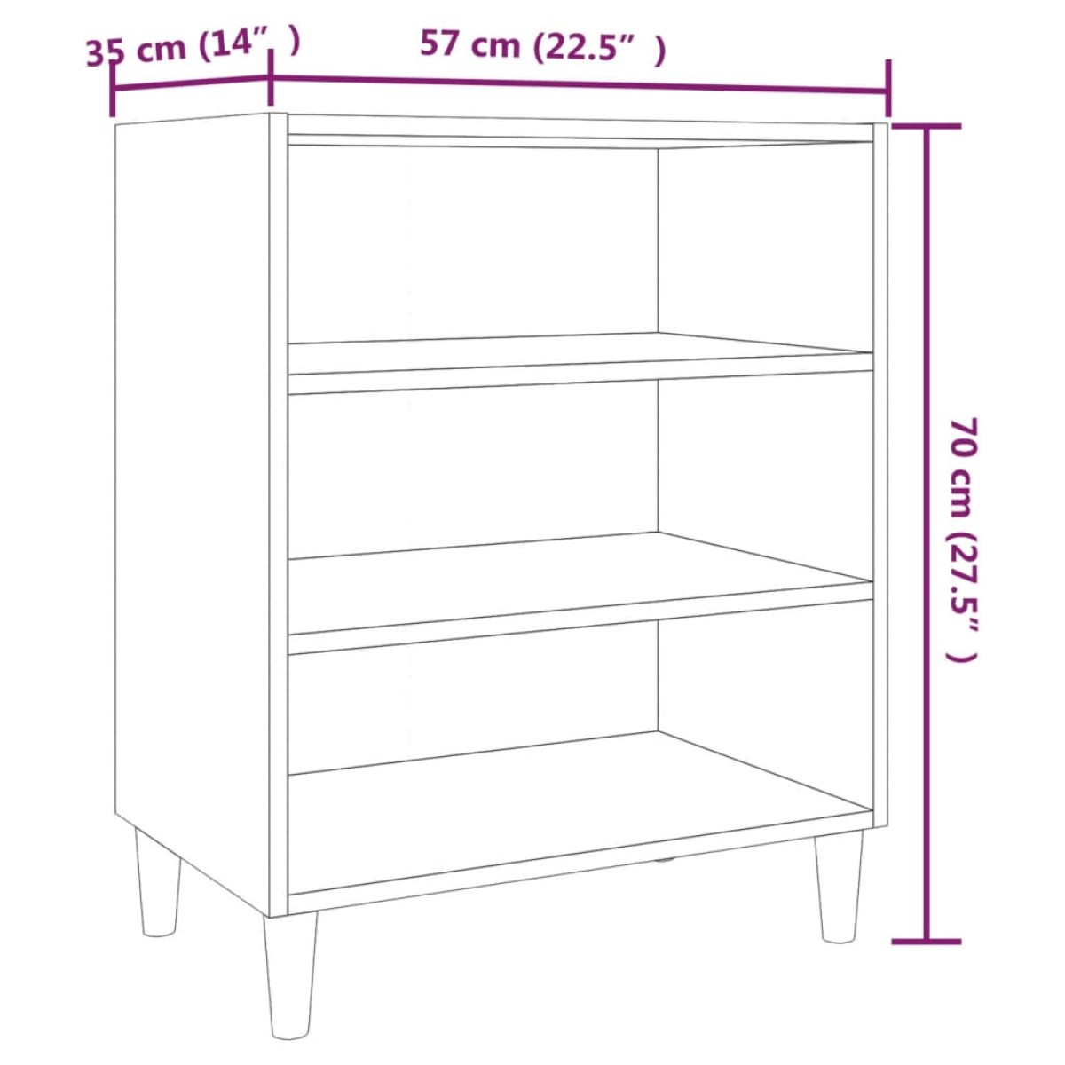 vidaXL Ραφιέρα Καφέ Δρυς 57 x 35 x 70 εκ. από Μοριοσανίδα