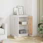 vidaXL Ντουλάπι Λευκό 60 x 34 x 75 εκ. από Μασίφ Ξύλο Πεύκου