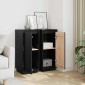 vidaXL Ντουλάπια 2 τεμ. Μαύρα 31,5 x 34 x 75 εκ. από Μασίφ Ξύλο Πεύκου