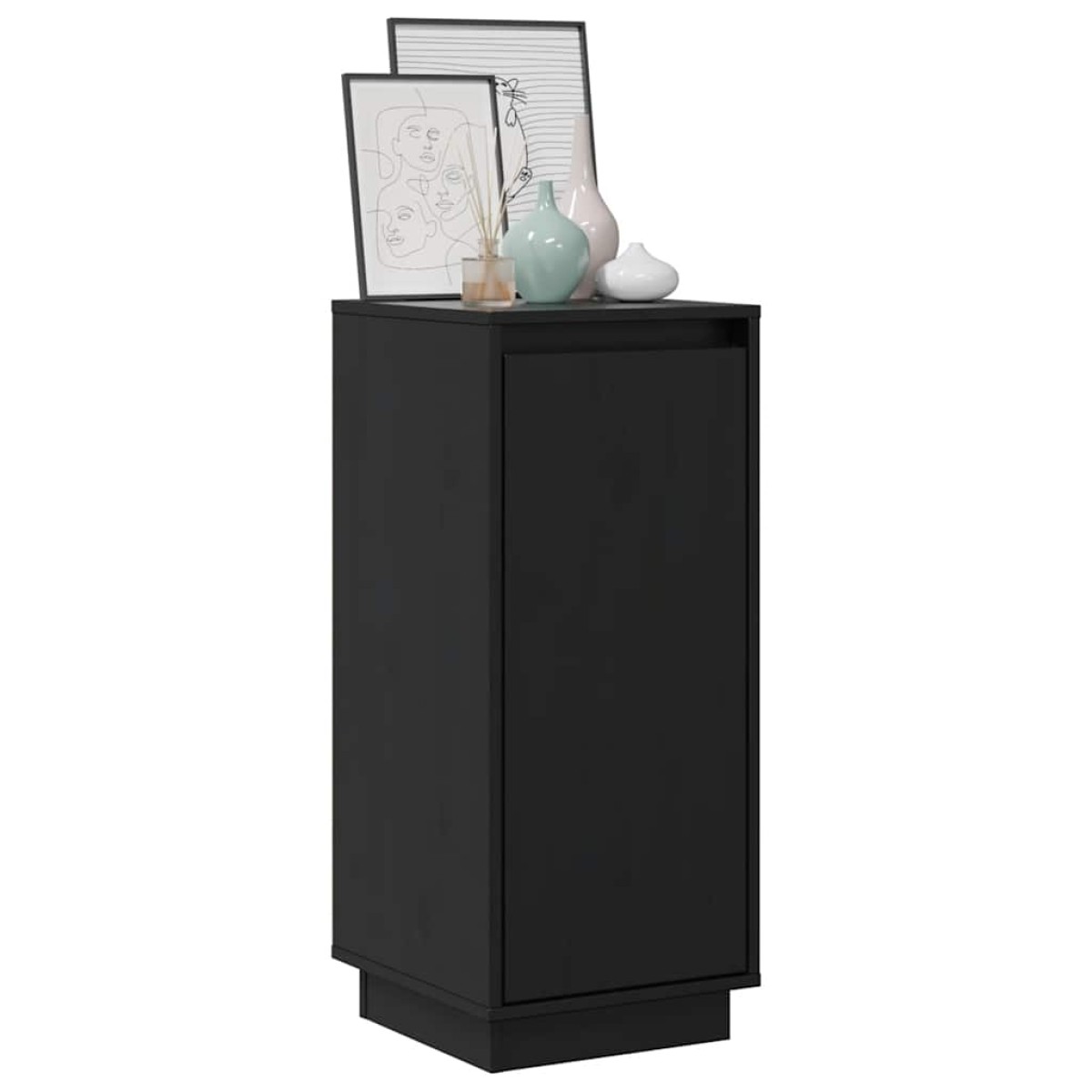 vidaXL Ντουλάπια 2 τεμ. Μαύρα 31,5 x 34 x 75 εκ. από Μασίφ Ξύλο Πεύκου