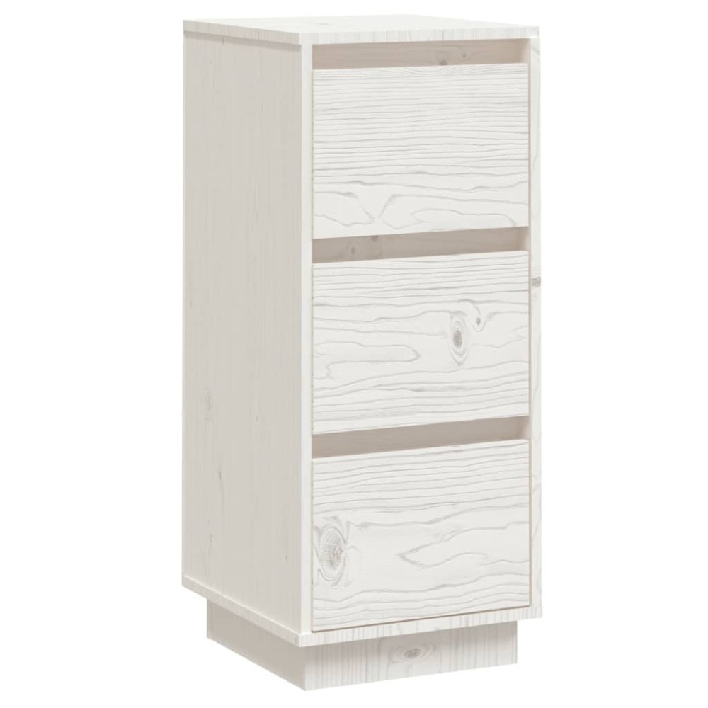 vidaXL Συρταριέρα Λευκή 32 x 34 x 75 εκ. από Μασίφ Ξύλο Πεύκου