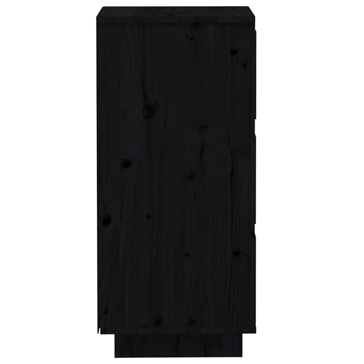 vidaXL Συρταριέρες 2 τεμ. Μαύρες 32x34x75 εκ. από Μασίφ Ξύλο Πεύκου