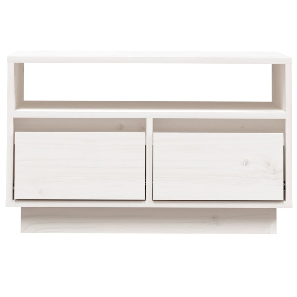 vidaXL Έπιπλο Τηλεόρασης Λευκό 60 x 35 x 37 εκ. από Μασίφ Ξύλο Πεύκου