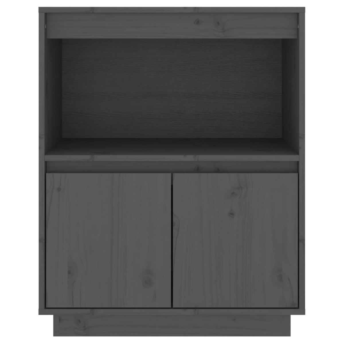 vidaXL Ντουλάπι Γκρι 60 x 34 x 75 εκ. από Μασίφ Ξύλο Πεύκου