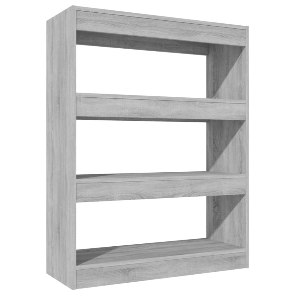vidaXL Βιβλιοθήκη/Διαχωρ. Χώρου Γκρι Sonoma 80x30x103 εκ Επεξεργ. Ξύλο