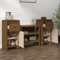 vidaXL Συρταριέρες 2 τεμ. Καφέ Μελί 40x35x80 εκ. από Μασίφ Ξύλο Πεύκου