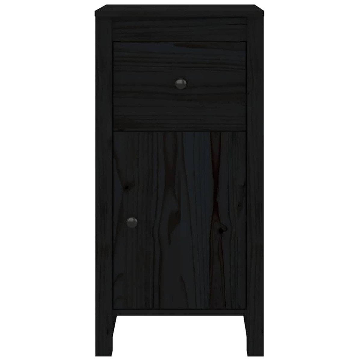 vidaXL Ντουλάπια 2 τεμ. Μαύρα 40x35x80 εκ. από Μασίφ Ξύλο Πεύκου