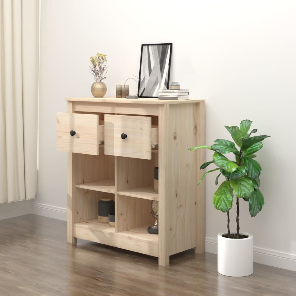 vidaXL Μπουφές 70 x 35 x 80 εκ. από Μασίφ Ξύλο Πεύκου