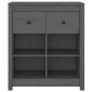 vidaXL Συρταριέρα Γκρί 70 x 35 x 80 εκ. από Μασίφ Ξύλο Πεύκου