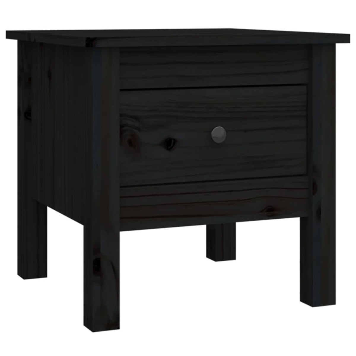 vidaXL Βοηθητικά Τραπέζια 2 τεμ. Μαύρος 40x40x39 εκ. Μασίφ Ξύλο Πεύκου
