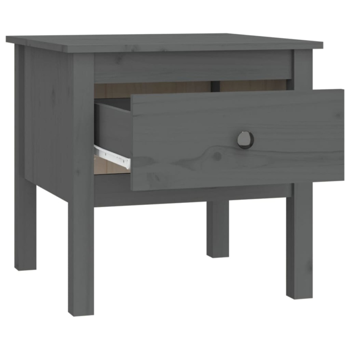 vidaXL Βοηθητικό Τραπέζι Γκρι 50x50x49 εκ. από Μασίφ Ξύλο Πεύκου