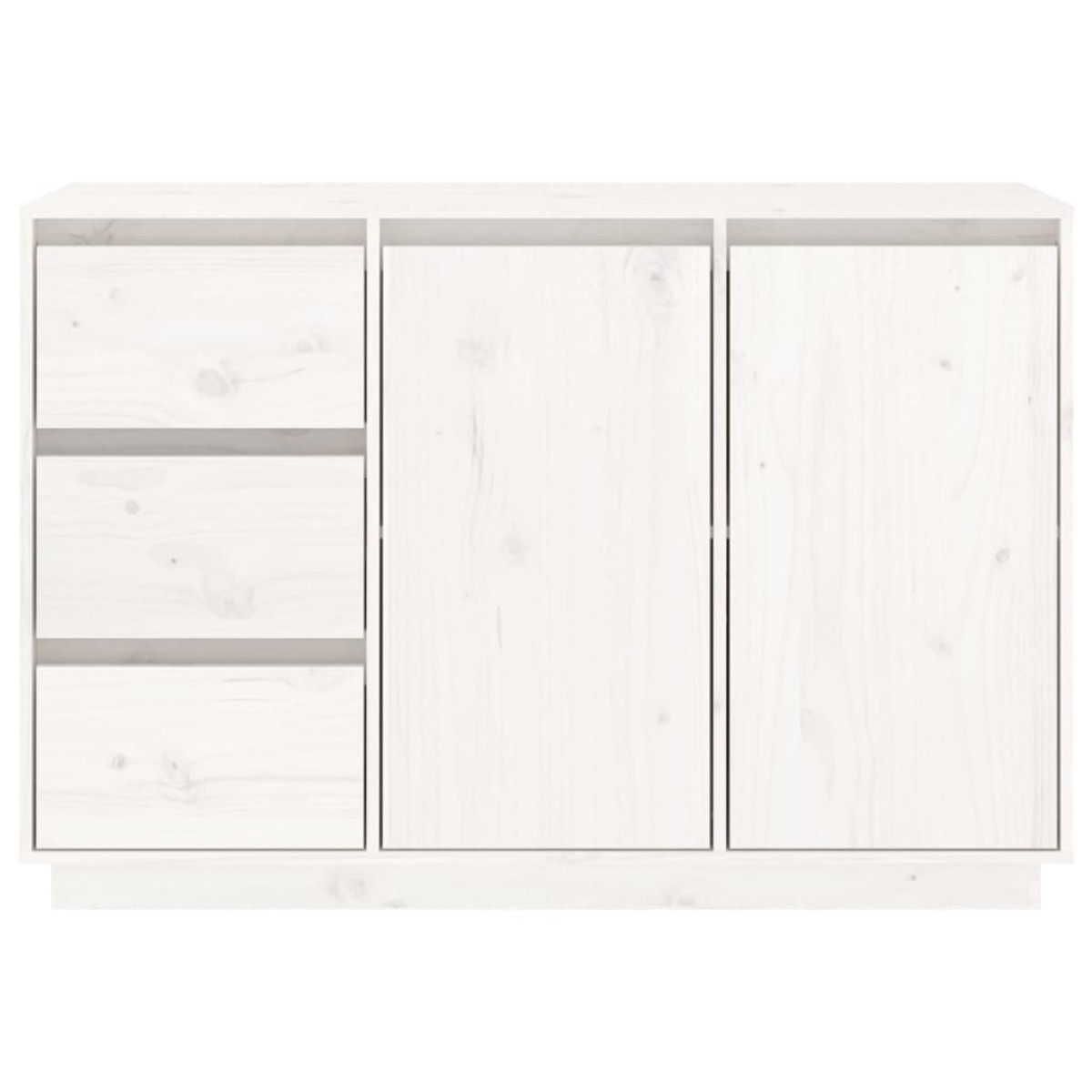 vidaXL Μπουφές με Συρτάρια Λευκός 111x34x75 εκ. από Μασίφ Ξύλο Πεύκου