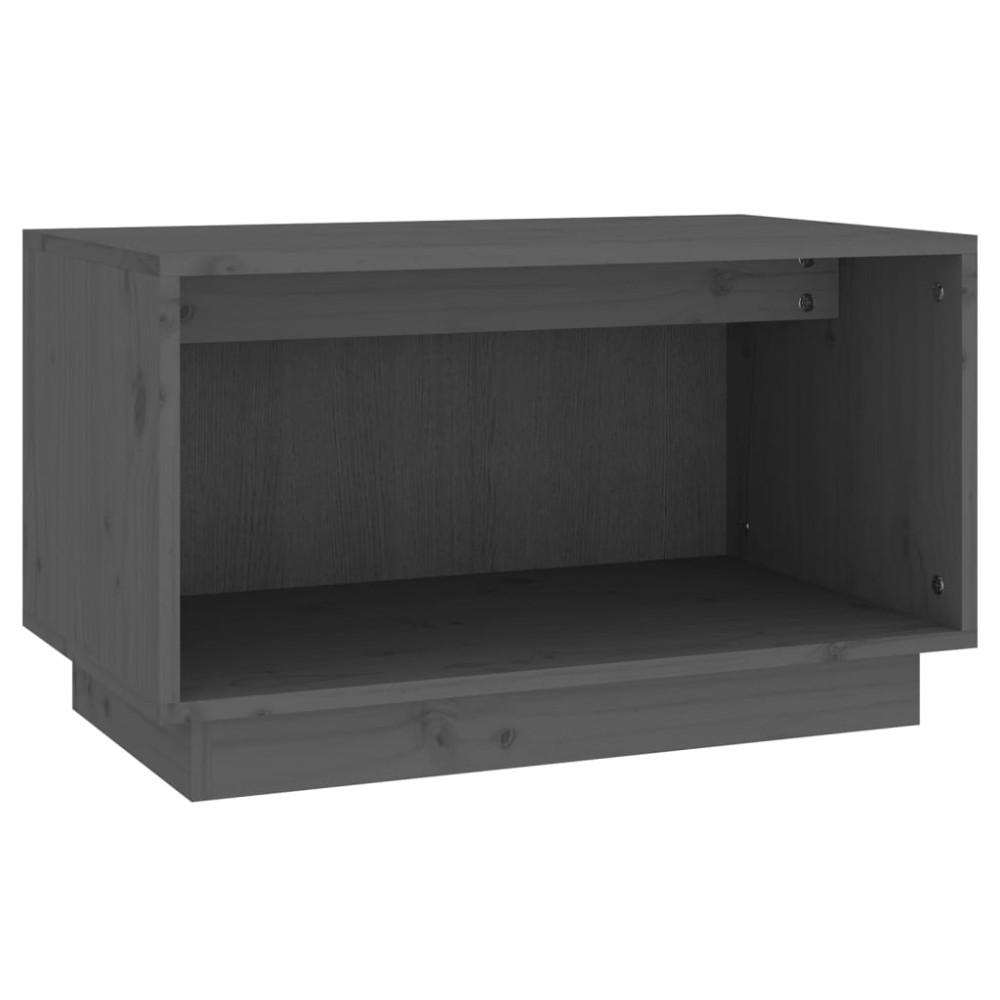 vidaXL Έπιπλο Τηλεόρασης Γκρι 60 x 35 x 35εκ. από Μασίφ Ξύλο Πεύκου