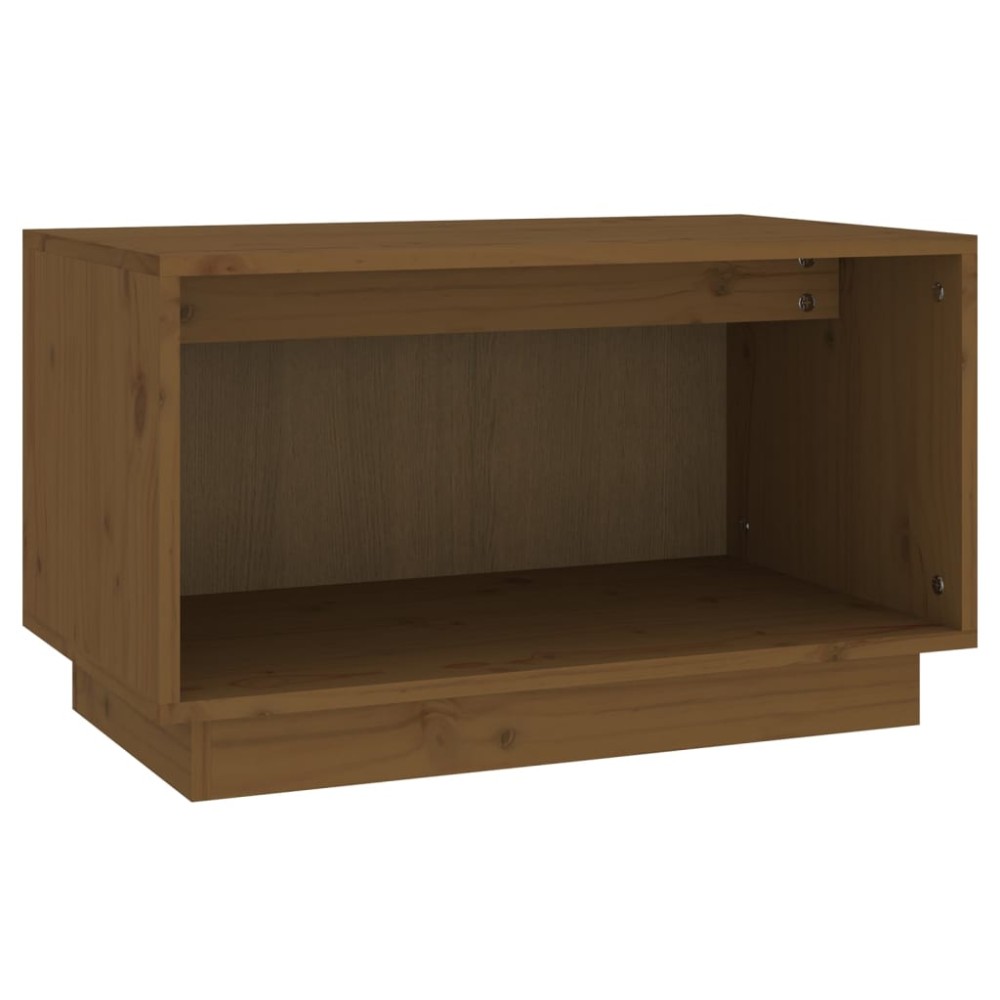 vidaXL Έπιπλο Τηλεόρασης Καφέ Μελί 60x35x37 εκ από Μασίφ Ξύλο Πεύκου
