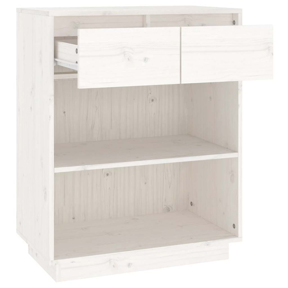 vidaXL Ντουλάπι Κονσόλα Λευκό 60 x 34 x 75 εκ. από Μασίφ Ξύλο Πεύκου