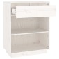 vidaXL Ντουλάπι Κονσόλα Λευκό 60 x 34 x 75 εκ. από Μασίφ Ξύλο Πεύκου