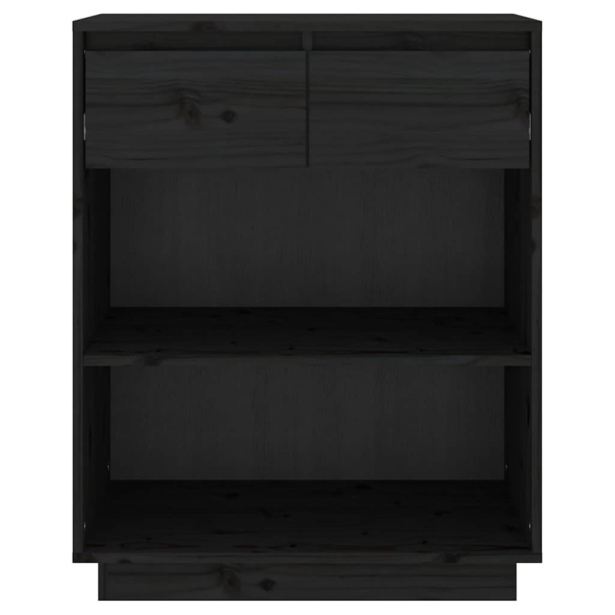 vidaXL Ντουλάπι Κονσόλα Μαύρο 60 x 34 x 75 εκ. από Μασίφ Ξύλο Πεύκου