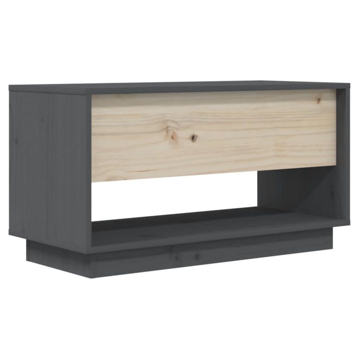 vidaXL Έπιπλο Τηλεόρασης Γκρι 74 x 34 x 40 εκ. από Μασίφ Ξύλο Πεύκου