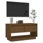 vidaXL Έπιπλο Τηλεόρασης Καφέ Μελί 74x34x40 εκ. από Μασίφ Ξύλο Πεύκου