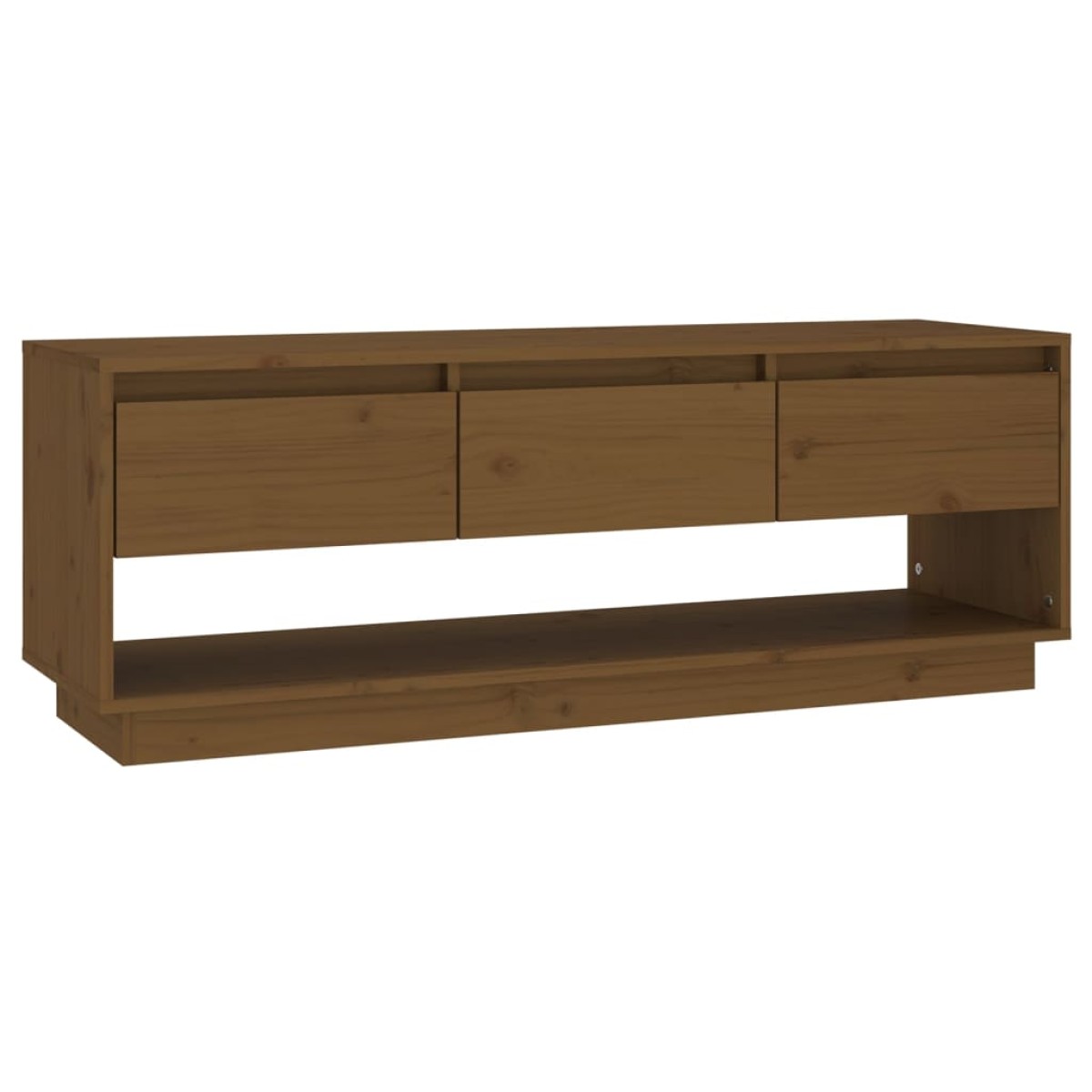 vidaXL Έπιπλο Τηλεόρασης Καφέ Μελί 110,5x34x40εκ από Μασίφ Ξύλο Πεύκου