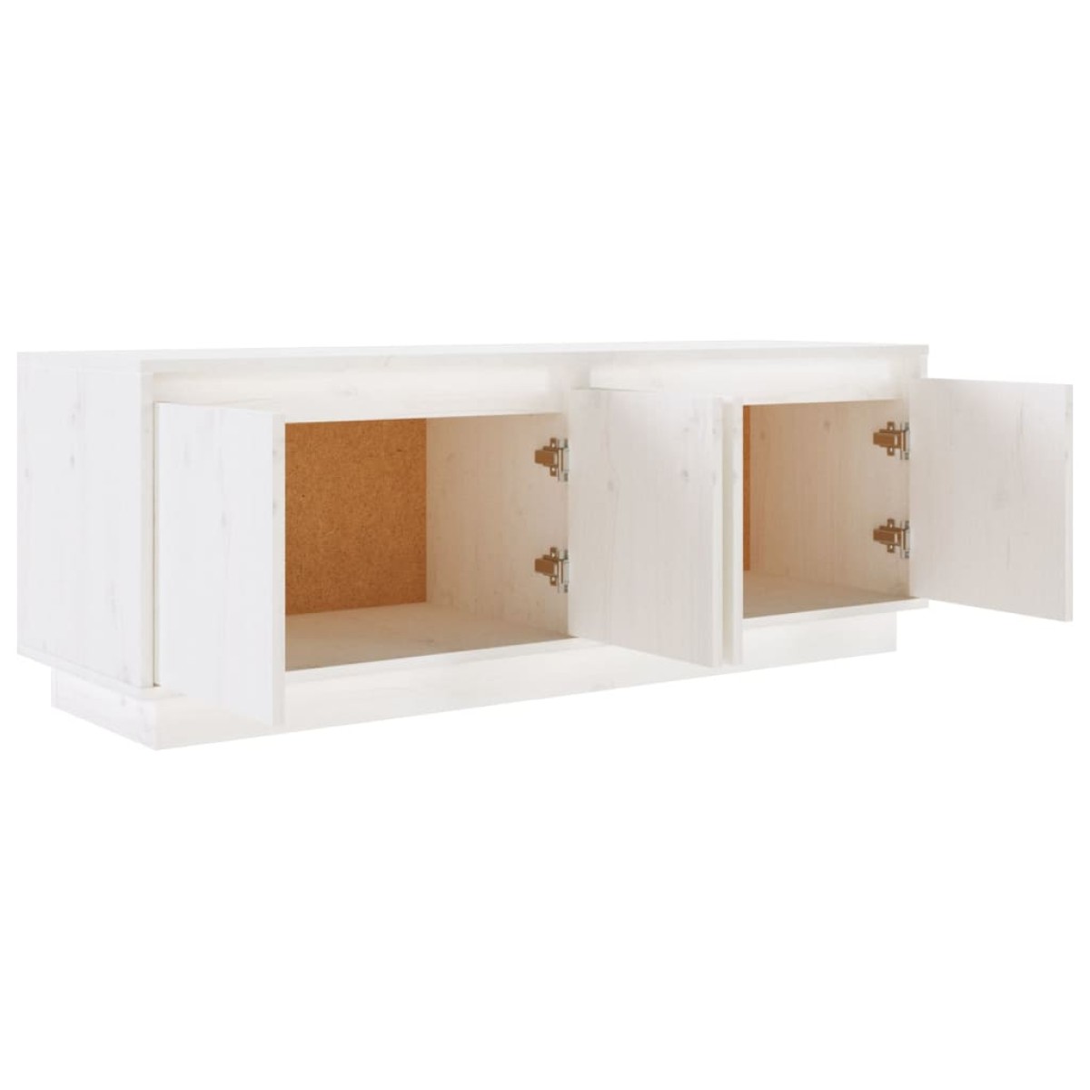 vidaXL Έπιπλο Τηλεόρασης Λευκό 110 x 34 x 40 εκ. από Μασίφ Ξύλο Πεύκου