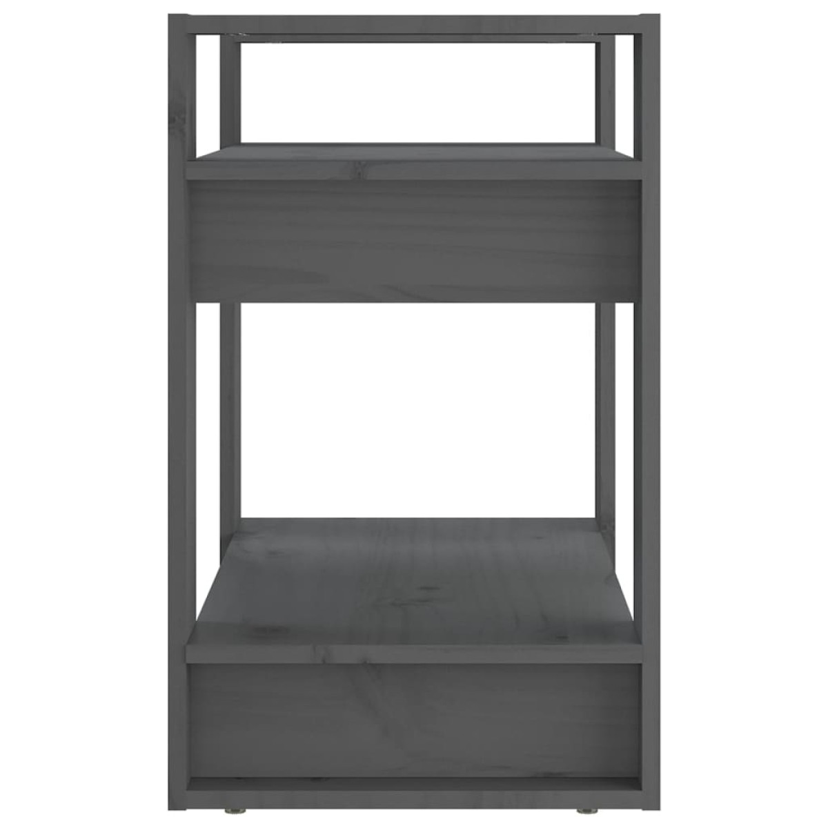 vidaXL Βιβλιοθήκη/Διαχωριστικό Χώρου Γκρι 60x35x57 εκ. Μασίφ Πεύκο
