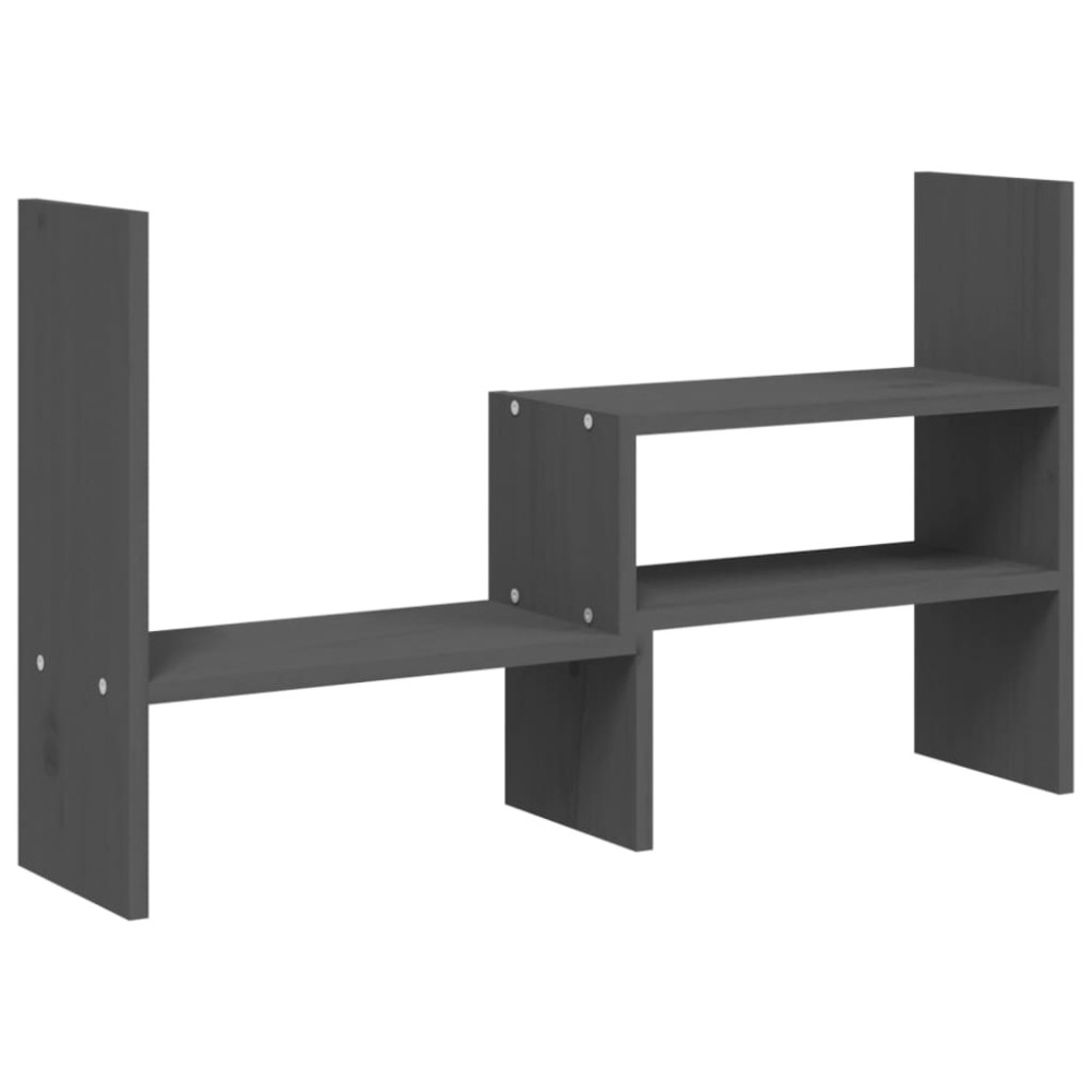 vidaXL Βάση Οθόνης Γκρι (39-72)x17x43 εκ. από Μασίφ Ξύλο Πεύκου