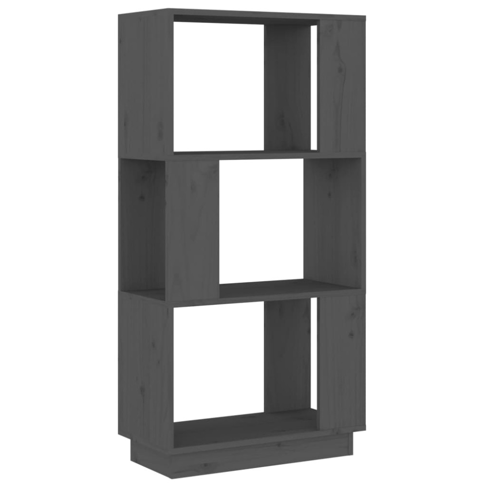 vidaXL Βιβλιοθήκη/Διαχωριστικό Χώρου Γκρι 51x25x101 εκ. Μασίφ Πεύκο
