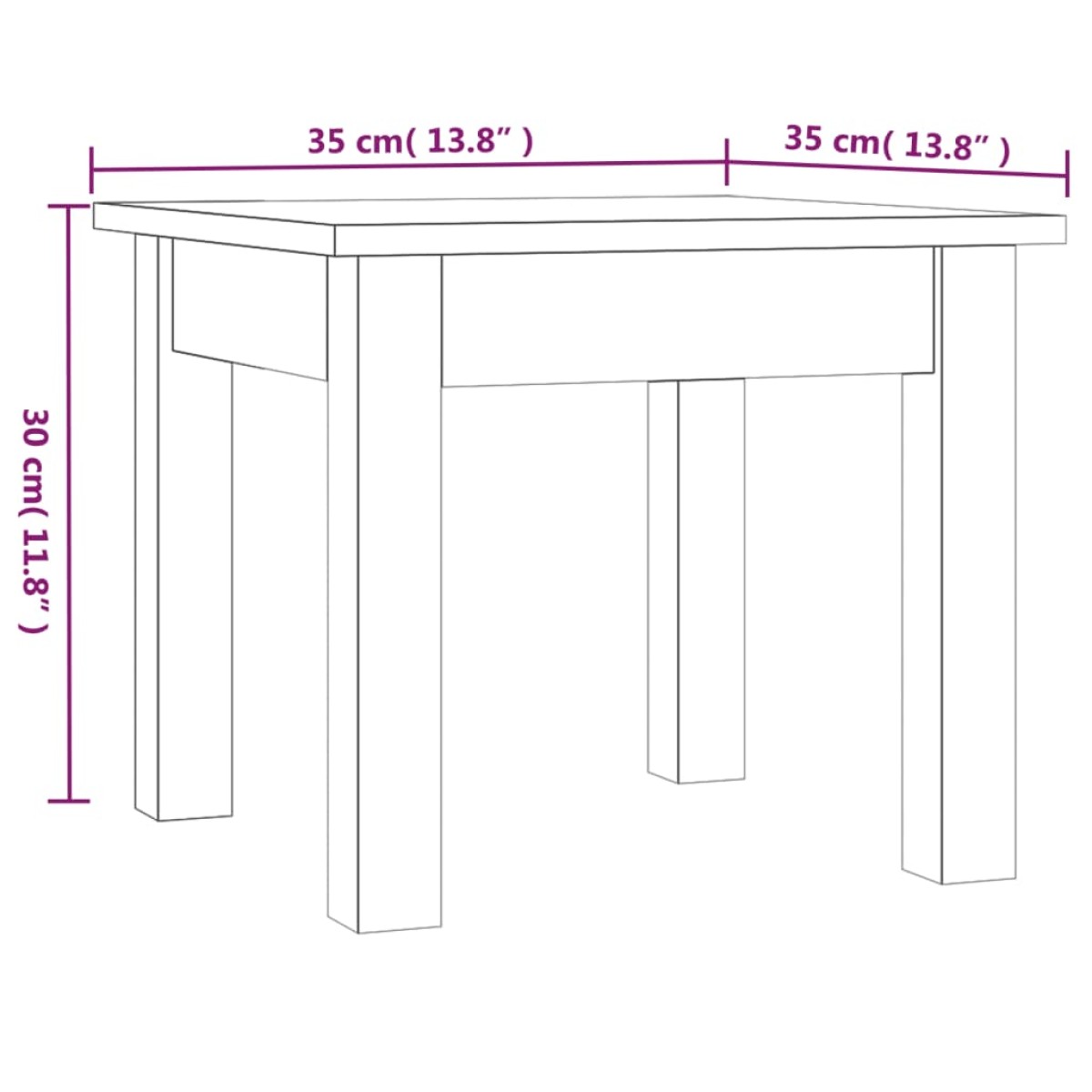 vidaXL Τραπεζάκι Σαλονιού Καφέ Μελί 35x35x30 εκ. Μασίφ Ξύλο Πεύκου