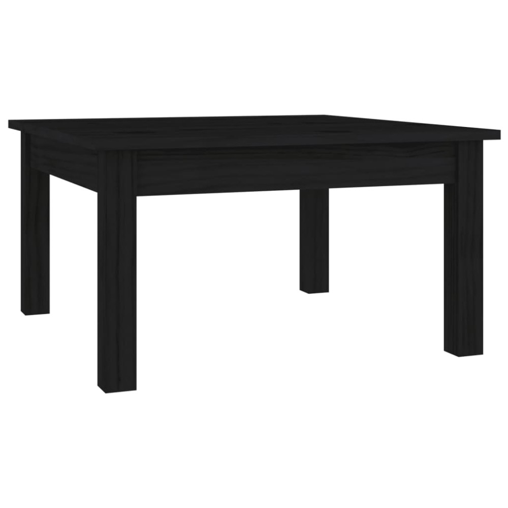 vidaXL Τραπεζάκι Σαλονιού Μαύρο 55 x 55 x 30 εκ. από Μασίφ Ξύλο Πεύκου