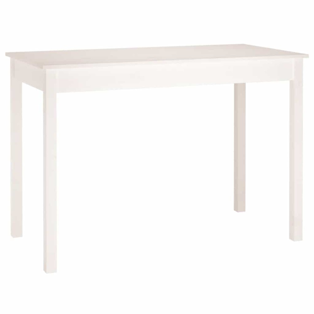 vidaXL Τραπεζαρία Λευκή 110 x 55 x 75 εκ. από Μασίφ Ξύλο Πεύκου
