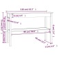vidaXL Τραπέζι κονσόλα άσπρο 110x40x75 εκ. από Μασίφ Ξύλο Πεύκου
