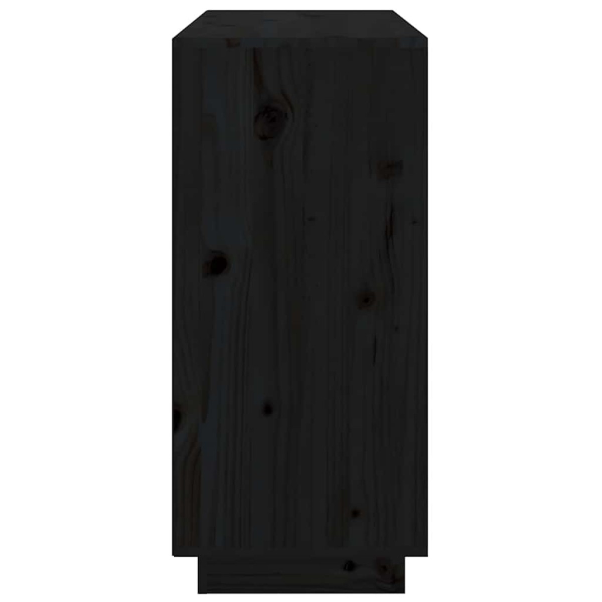 vidaXL Ντουλάπι Μαύρος 111 x 34 x 75 εκ. από Μασίφ Ξύλο Πεύκου